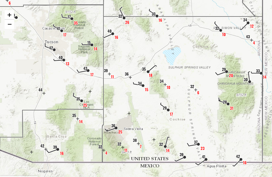 CCFirenIncident's tweet photo. 2019: #AzWx #Temperature #WindGust #CochiseCounty #SantaCruzCounty #PimaCounty #PWS #UpperHC #KAZHUACH5 Whetstone getting some snow, HC is getting sleet @ this time . https://t.co/p4wmaxgLqQ
