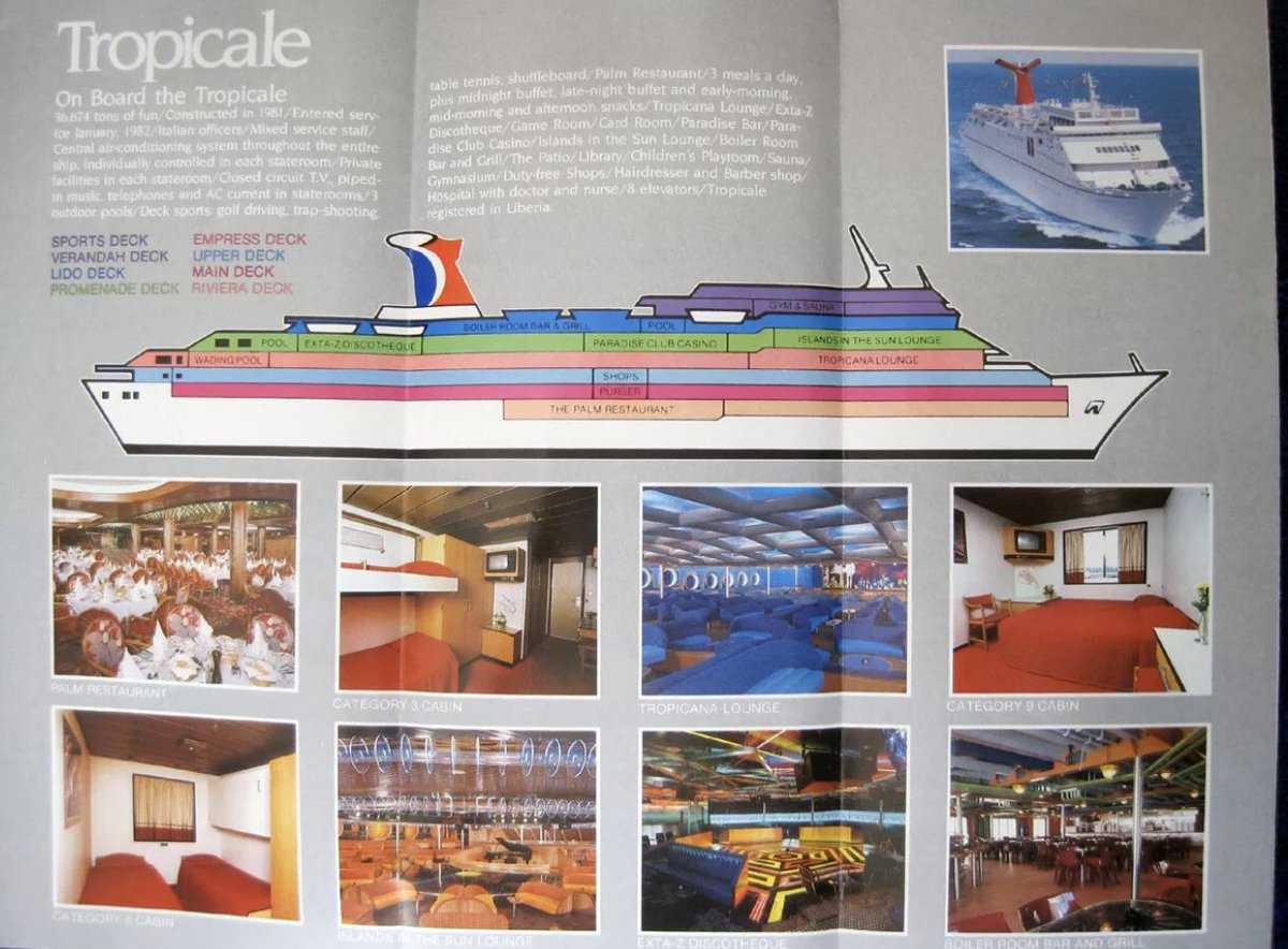 CruiserBlog's tweet photo. 37 years ago I was on @CarnivalCruise  first newly built ship the Tropicale! I was too young to remember my first voyage on her, but years later I loved exploring the ship! https://t.co/HaUWsz3Ewj