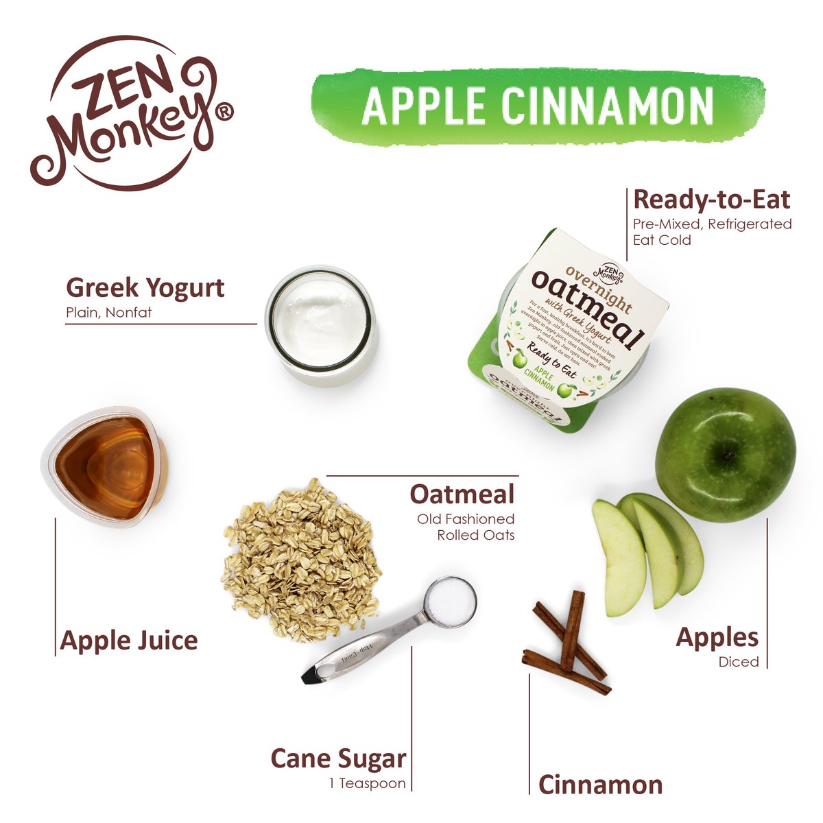 Zen Monkey now on AMAZON with Free Shipping! amzn.to/2Q4Url0 #overnightoats #overnightoatmeal #breakfast