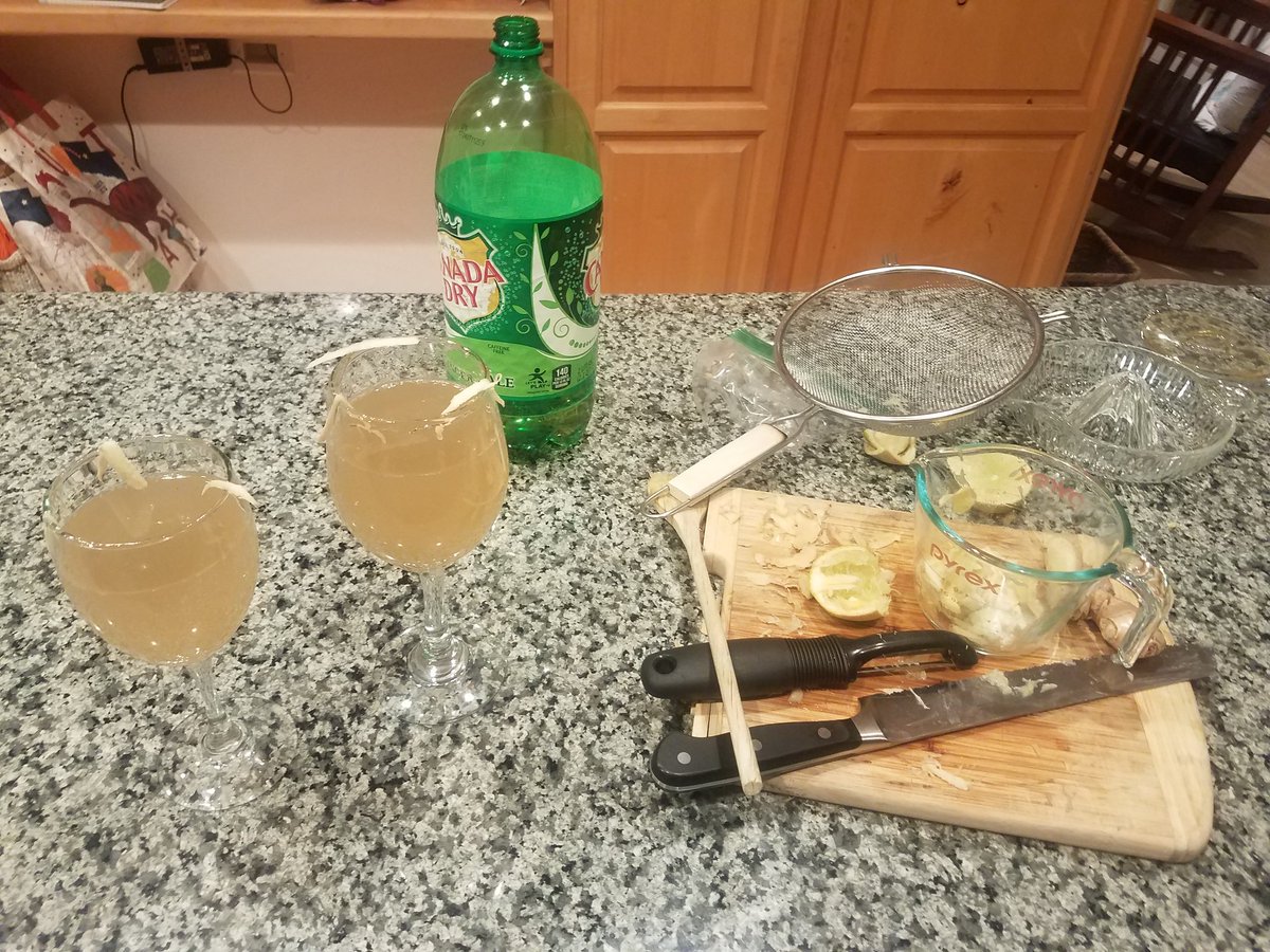 AJ_Raccoon's tweet image. I ran out of seltzer so I improvised with ginger ale. Still good. Had to use up the lime too. #EightKinkyNights