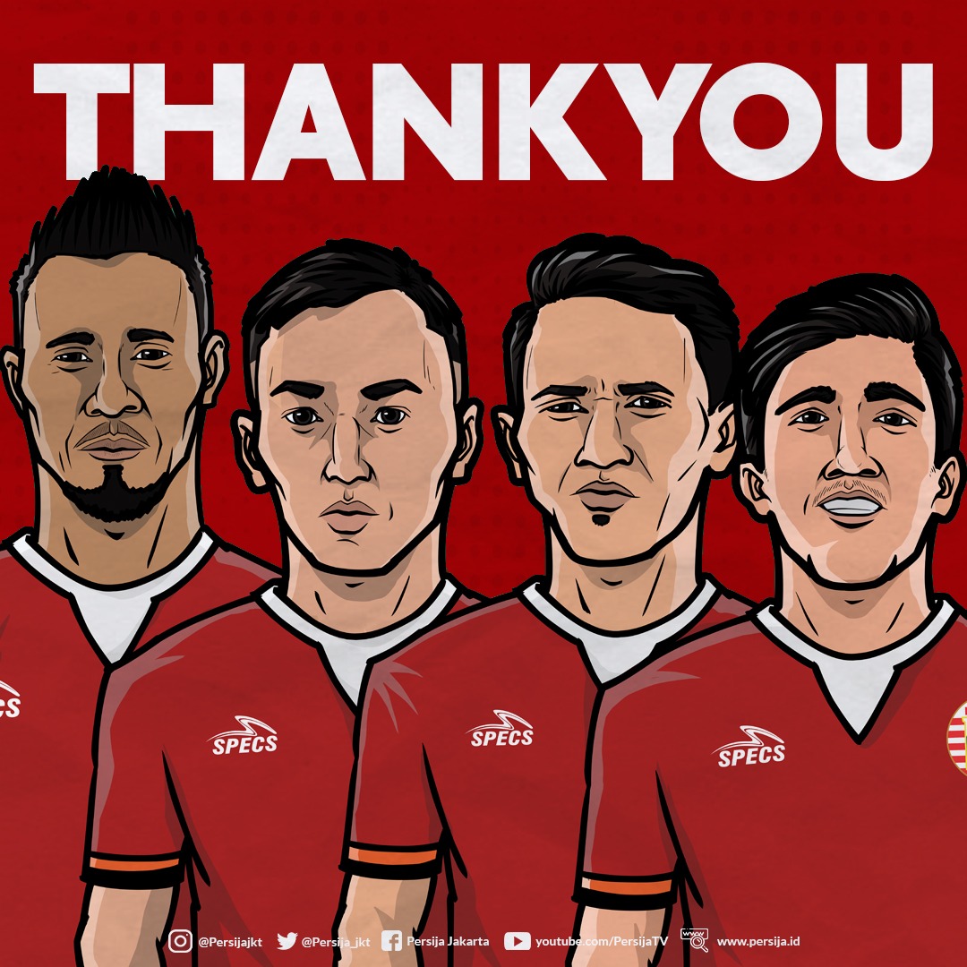 Persija resmi melepas 4 pemain yakni Maman Abdurrahman, Rahmad Hidayat, Dany Saputra dan Fitra Ridwan.

 "Kami berterima kasih kepada para pemain yang telah berjuang membela Persija,"

#PersijaJakarta