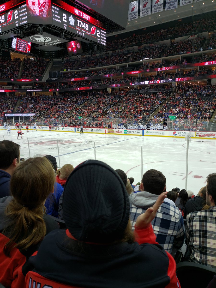 twilson1029's tweet photo. First hockey game. Entertaining to say the least. Go devils. I guess. 🤪🤔 https://t.co/i0wO1Cr7Sh