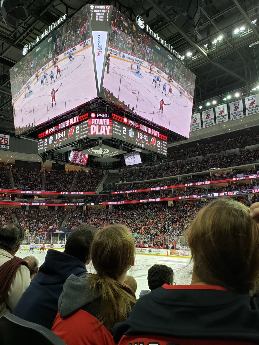 twilson1029's tweet photo. First hockey game. Entertaining to say the least. Go devils. I guess. 🤪🤔 https://t.co/i0wO1Cr7Sh