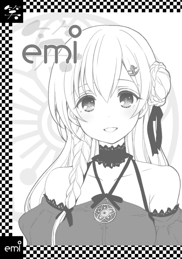 もう参加日が明日ですが、とりあえず何もないだけは回避できた感じです。夏の本と同じような「emi」が出ます。Vtuberさんとオリジナル関連のラフラフな絵が半々くらいです。今回は新作はこちら1点のみです。お近くお通りの際はよしなに。