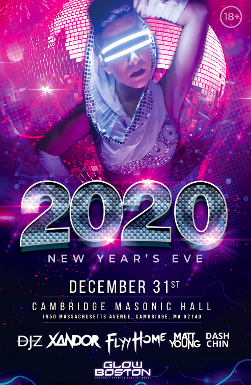 GLOWboston's tweet photo. UPDATED NYE DJ LINEUP 🎉🎶 

Residents @FlyyHome, Xandor, DJZ, plus Matt Young &amp; Dash Chin's Glow Boston debuts! 

Get ready to dance. https://t.co/lIBiALAxa1