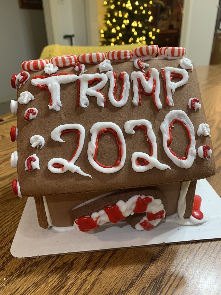 SarahBeth1222's tweet photo. Merry Christmas! We decorated our gingerbread house the right way this year y’all 👍🏻💁🏻‍♀️😃💪🏻🇺🇸 #Trump2020 @realDonaldTrump https://t.co/IG4zVa0qGp