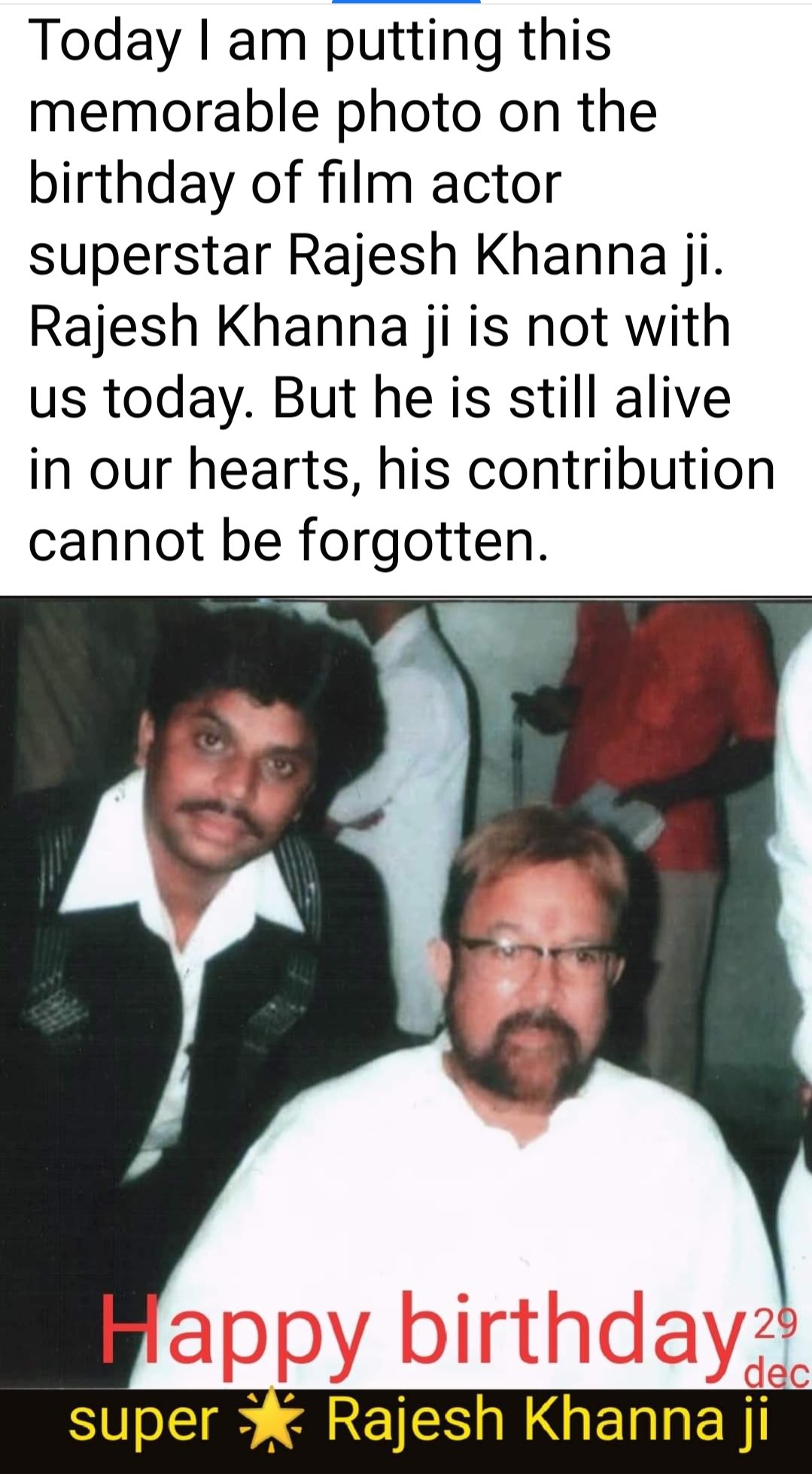 Happy birthday super star Rajesh Khanna ji 