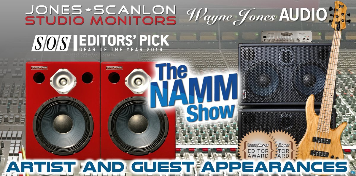 WayneJonesAudio's tweet image. JONES-SCANLON Studio Monitors &amp;amp; Wayne Jones AUDIO
at NAMM 2020, booth 10927
Jan 16–19, 2020
namm.org

Guests
Krish Sharma ~ Rolling Stones' Recording Engineer
André Bowman ~ Usher, Will I Am 
Kevin Walker ~ Justin Timberlake, Patti Labelle
waynejonesaudio.com