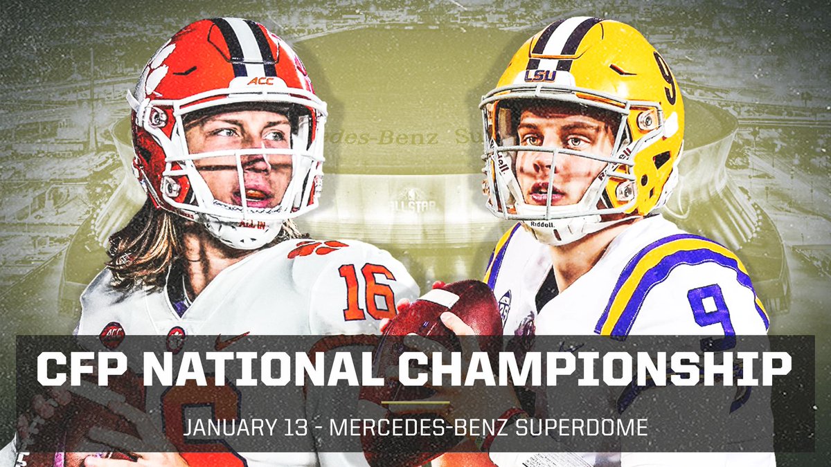 SportsCenter's tweet image. Lawrence. Burrow.

The National Championship is set 🍿