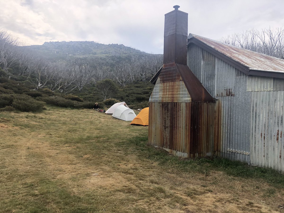 Track notes said look for an old track between two rock outcrops.BETWEEN TWO ROCK OUTCROPS! IN A LANDSCAPE COMPRISED ENTIRELY OF ROCK OUTCROPS! BAHAHAHAHAHAAnyway I found it. By this hut now. 3km still to camp or 10km if I can be bothered  #AAWT