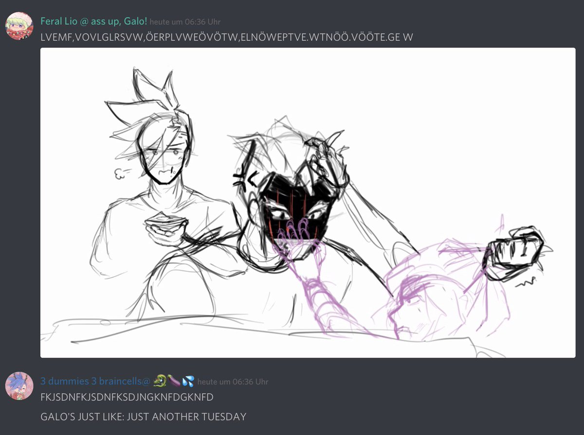 [ wip | kraylio (justtobesure) ] MY LAST BRAINCELL YEETED AT IZZYS RESPONSE IM 
context: they`re hatefucking 