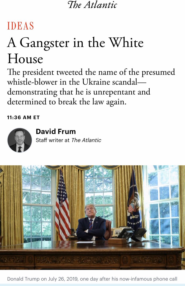 方舟子na Twitteru 昨天川普为 弹劾节 发了55条骂人推特 其中有一条泄漏了他认为举报他的情报人员的名字 违反了美国举报人保护法 构成重罪 今天他或控制其推特账号的人把这条推特和别的几条推特删了 大西洋 月刊评论 一个匪徒在白宫