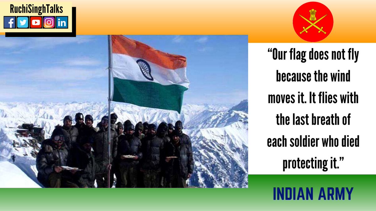RuchiSinghTalks's tweet photo. 🇮🇳🇮🇳 🇮🇳A salute to our Brave Armed Forces who are braving the extreme cold wave to protect our country. #JaiHind #India #IndianArmy @adgpi https://t.co/dNF9j4hdlK