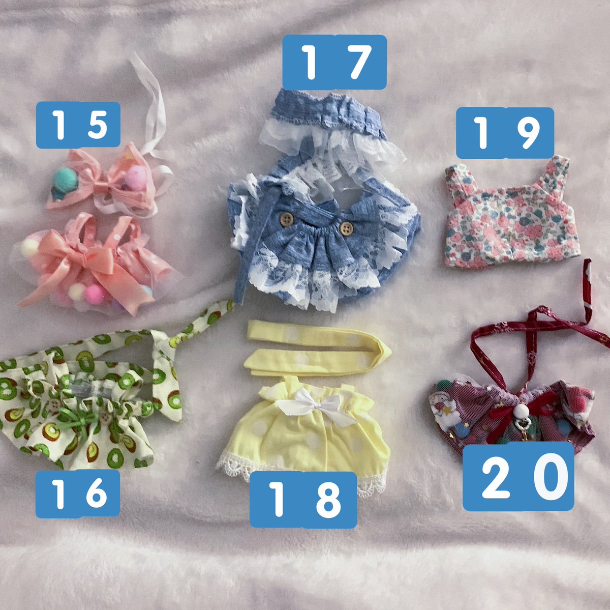 xiuuwu's tweet photo. < wts • sell • selling thread >
15cm/ 20 cm doll clothes
• variety of doll clothes for sale
• see next tweet for prices
• add $3.50 for shipping the US (flat rate)
• accepting PP/VE*NM0 (prefer VM)
• please screenshot and message me with what you want. https://t.co/m2hvlSiXkk