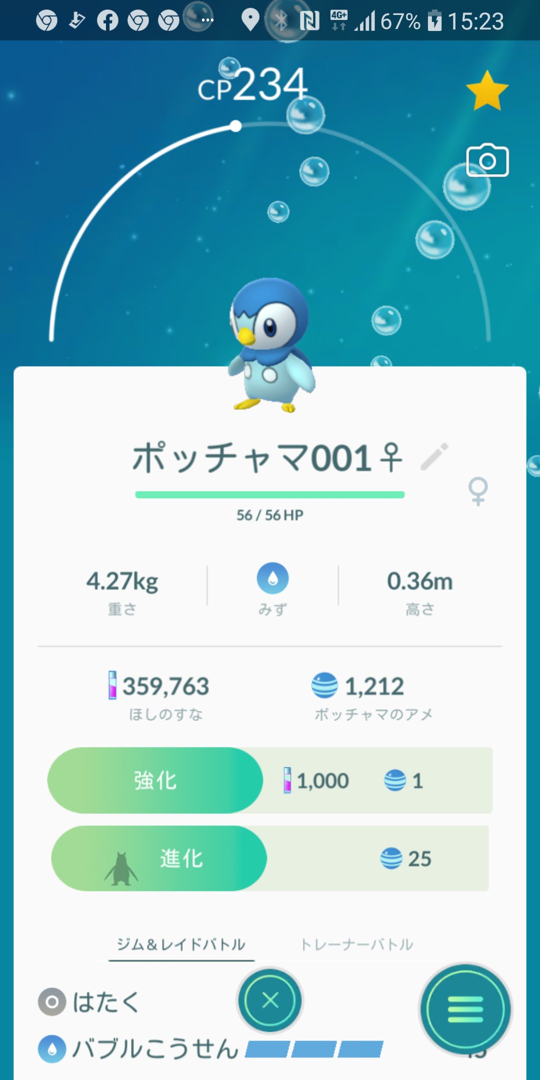 ট ইট র データ原口 初めてゲットしたポッチャマ １月４日のことでした 以後 出会うたびに ポッチャマ と嬉々としてモンスターボールを投じる日々 博士には送らず 進化もさせず 通し番号と性別を名前に付記 ポケモンgo ポッチャマ T