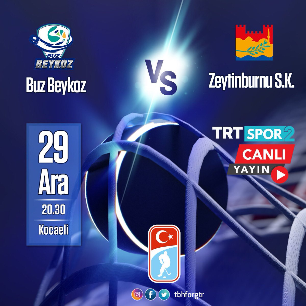 #TBHFsüperLig’de bu hafta 📢
📅 29 Aralık 2019 Pazar
⏰ 20:30
🥅 Kocaeli Olimpik Buz Sporları Salonu
🎙 <a href="/trtspor2/">🅐 L P E R E N 🐺 Y A Y L 🅐</a> 
Buz Beykoz ➖ Zeytinburnu BBSK