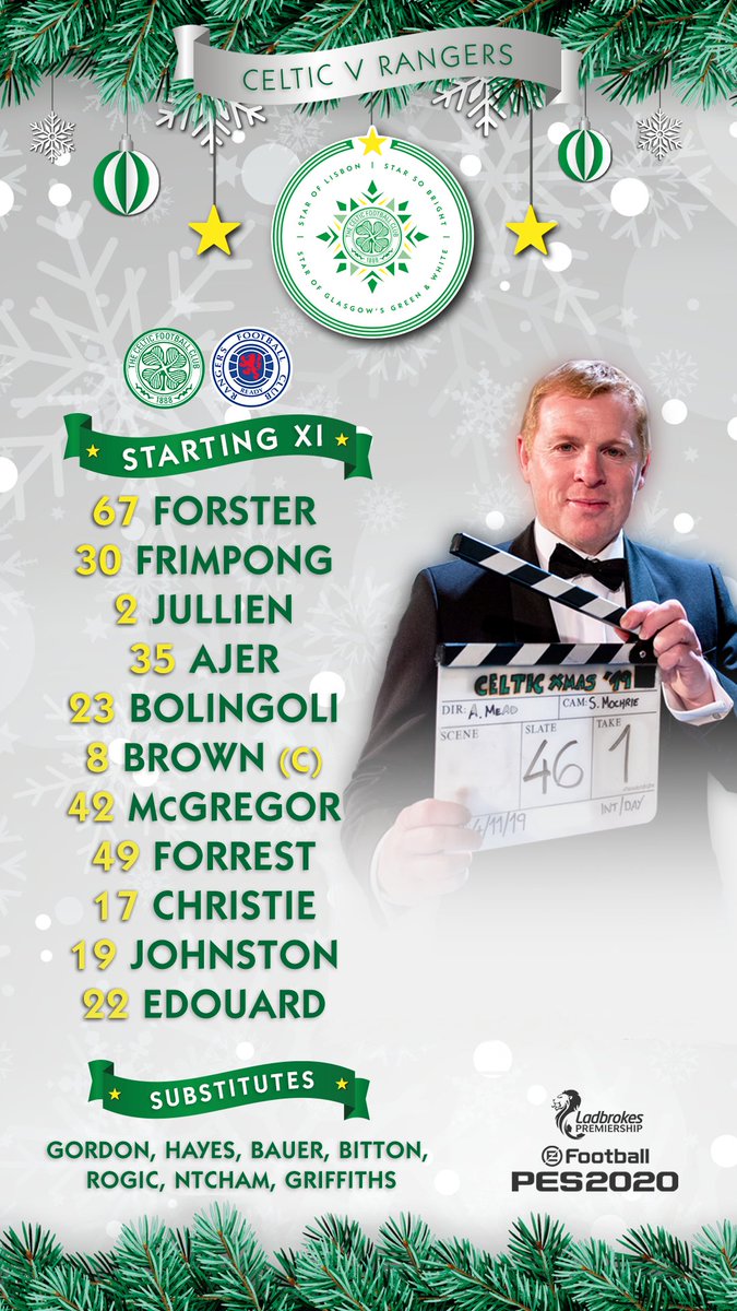 Glasgow derby team news! 💪

📋 Our line-up for #CELRAN... 🍀⚪️