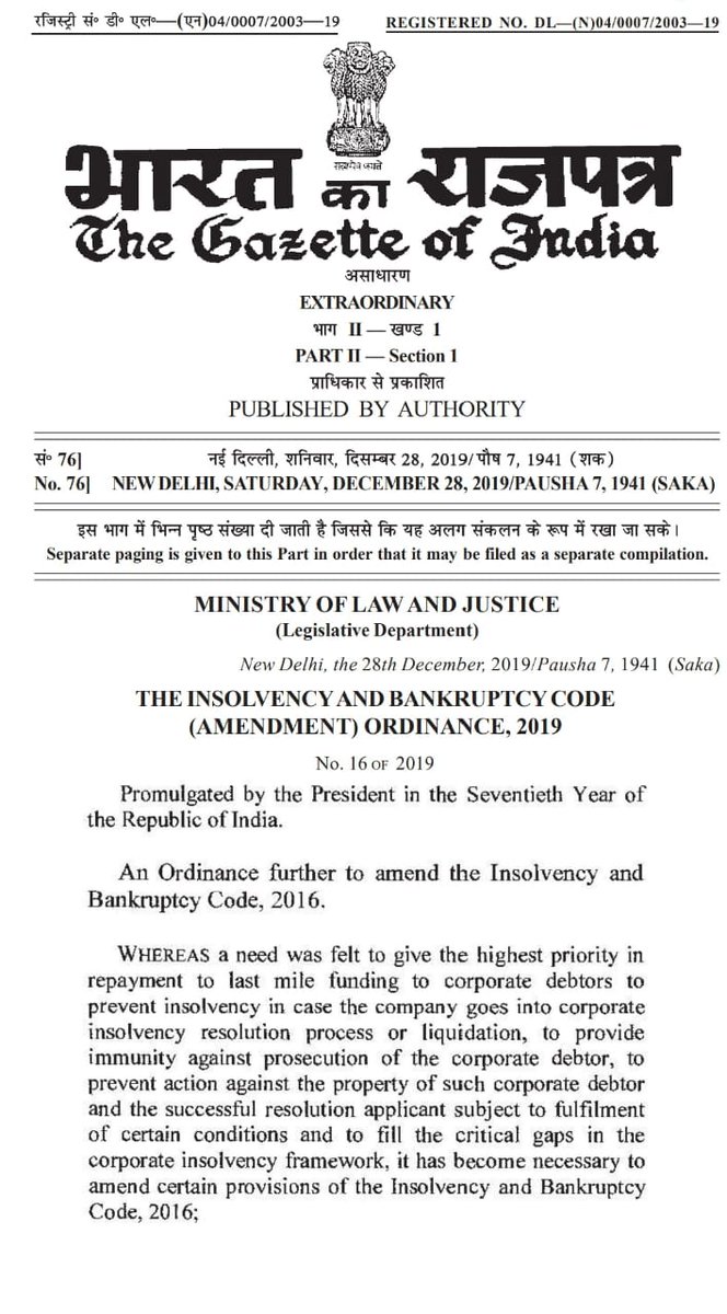 FightForRERAInd's tweet photo. IBC bill with its entirity laid in Loksabha is now an act with President"s consent through ordinance promugalted against the wishes of #Homebuyers. 

Homebuyers rights under IBC is now stripped &amp; we could have been heard. @nsitharaman @PMOIndia @rashtrapatibhvn   @HardeepSPuri https://t.co/778OnKR5am