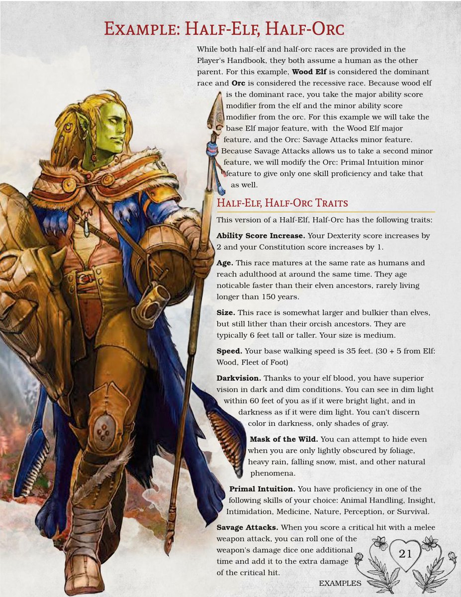 goblinlyde's tweet photo. Sneak peak of what you can create with The Half-Race Handbook! 33 races have been broken down for you to combine (not counting their subraces), with multiple ways to go about each combination. 
#DMsGuild #dnd5e #DnD https://t.co/ilDIaKoe5J