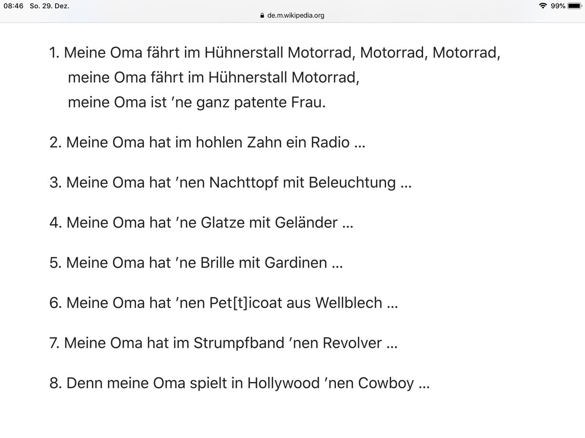 Snack Aja Bereit text meine oma fährt im hühnerstall motorrad hoch