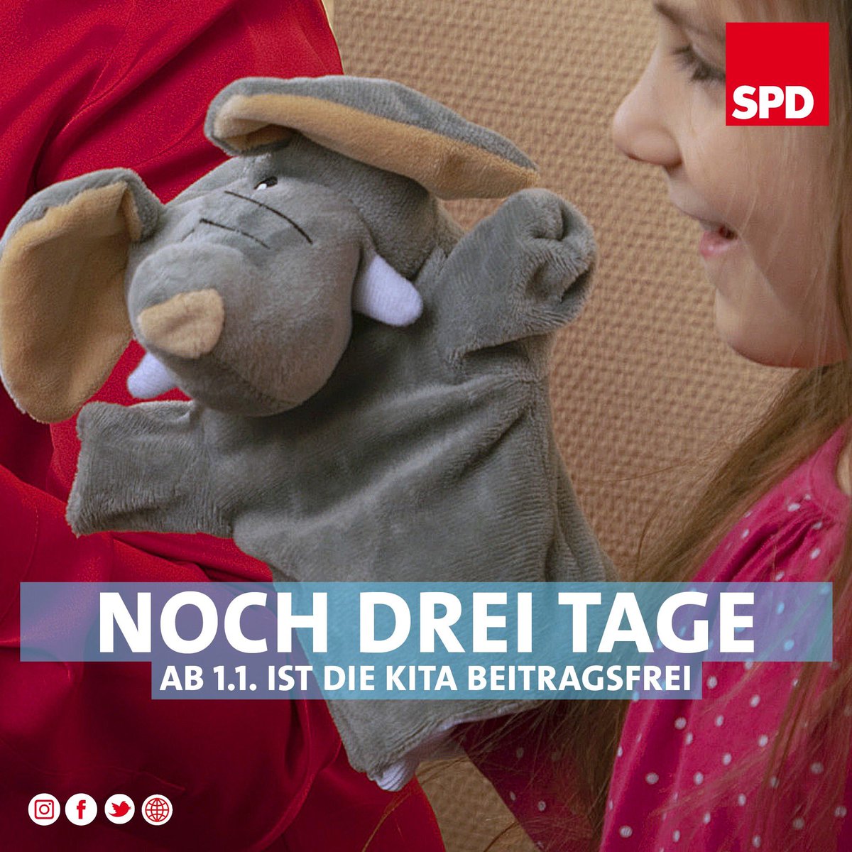 Die Vorfreude steigt: Dreimal werden wir noch wach, dann ist Neujahrstag 2020 und #Krippe, #Kindergarten, #Hort und #Tagespflege werden für alle Eltern in #MV komplett beitragsfrei. #gemeinsamstark #landzumleben #mvtutgut