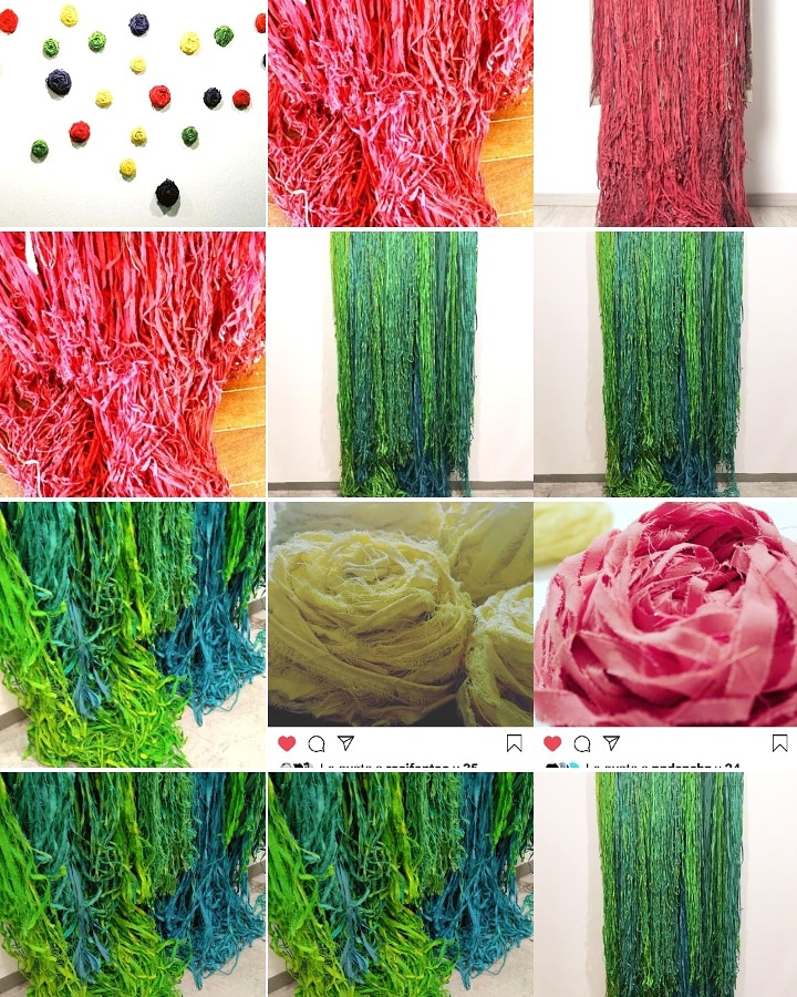#jirón #jirones
#proyectobrotado  #lucíaromero #flor #textil #color #memoria #flowers #instaartist  #instaart #flowerstagram #textilart #floresdemimadre #colores #instalacionartistica #madre #mujer #contemporaryart #contemporáneo #verde #rojo #red #green #art #textilartist