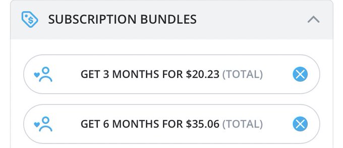 These are my new subscription bundles for OnlyFans! Just uploaded two new videos tonight 😘😝😝😝 come join