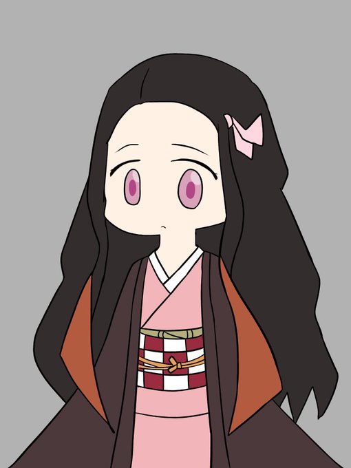 シラカバ市長さんがTwitterに投稿した竈門禰豆子(鬼滅の刃)のイラスト。