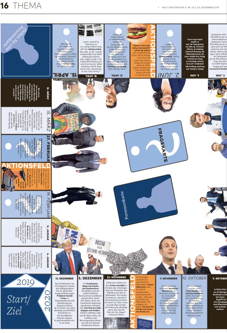Wir verabschieden 2019 mit einem Brettspiel. Zu gewinnen: Ankunft in 2020. Mit Hilfe von Elektrorollern, Billi Eilish, Greta oder der Queen. Ihrem Wissen. Tipp: Dem Berliner Senat besser aus dem Weg gehen. Heute in der #WELTAMSONNTAG @WELTnews <a href="/welt/">WELT</a>