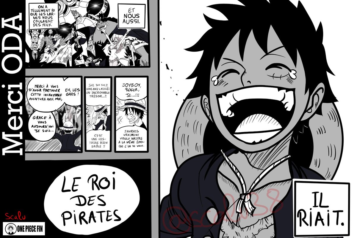 scalu38's tweet photo. Voilà un #fanart du #OnePiece967 avec notre futur roi des pirates 

J'espère que ça vous plaira je me suis tué dessus 😅 

Un RT et FAV pour la force svp !! Merci à vous et passez de bonnes fêtes ✌

#onepiece #roger #goldroger #luffy #Manga #mangaart https://t.co/Ri10qQpsCl