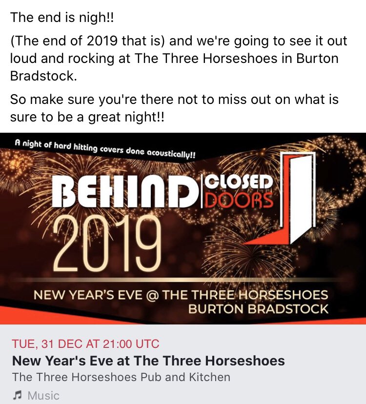 BehindClosedDR's tweet photo. This is gonna be a great night. So come and party with us like it’s the last day of 2019!!! 🎉🍺🎶🕛 https://t.co/EEQa5zzrDF