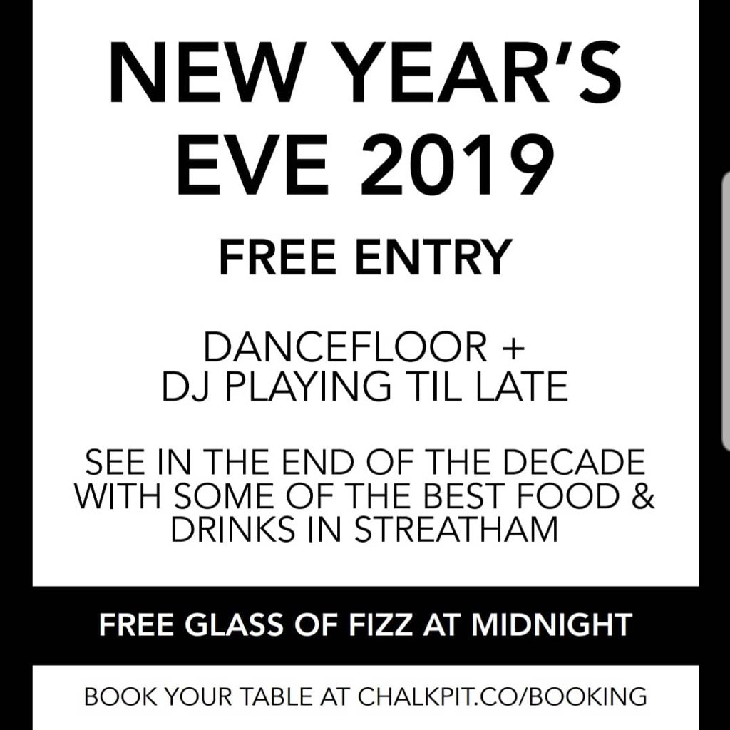 Join us to celebrate the new decade this #NewYearsEve open until late &amp; with bottomless drinks offers before 10pm!! 🍻🥂🎉🎊
Kitchen will also open until 10pm. 
Just rock up and enjoy, no entry fee and no worries... 👌
#streatham
#streathamhill