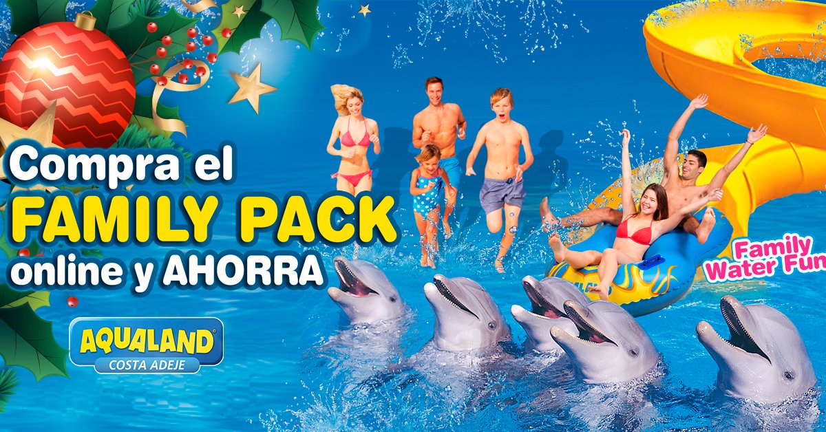 Este año comienza viniendo en familia a #AqualandCostaAdeje gracias a nuestro family Pack, 👉 donde 2 adultos y 2 niños vivirán la adrenalina de nuestro parque, disfruta con nosotros en estas fechas  🙌🌊
tickets-adeje.aqualand.es/product_pack/1…

#oferta #offer #tenerife #diversión #sol