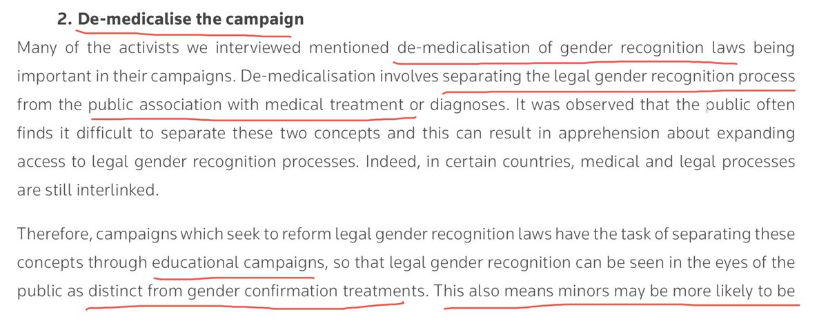 Check Hansard. A number of our politicians use the phrase “de-medicalise” the process. We must make sure the public don’t think about “minors” & medicalisation. Yet elsewhere we are told that “Gender Affirmation Surgery” must be available & funded.