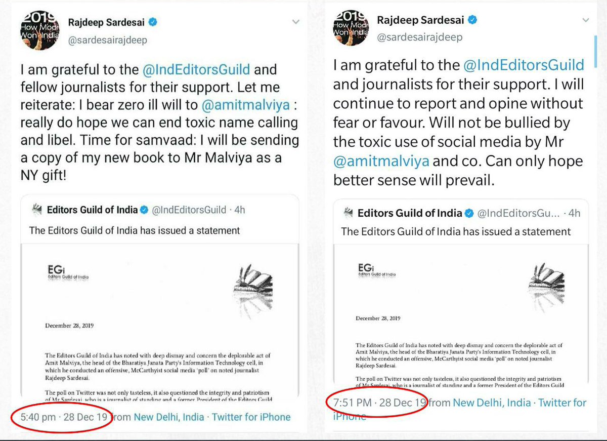 surnell's tweet photo. #MSGRuffian @sardesairajdeep efforts including outsourcing to fake accounts, fails as only 33% Disagree with @amitmalviya 's poll
54% Agree or Strongly Agree that he should be #PRISIS
Even Worse 12% thought he is irrelevant 🤦♂️
Poor chap even deleted a tweet and changed the text https://t.co/H0jA35Yoyb