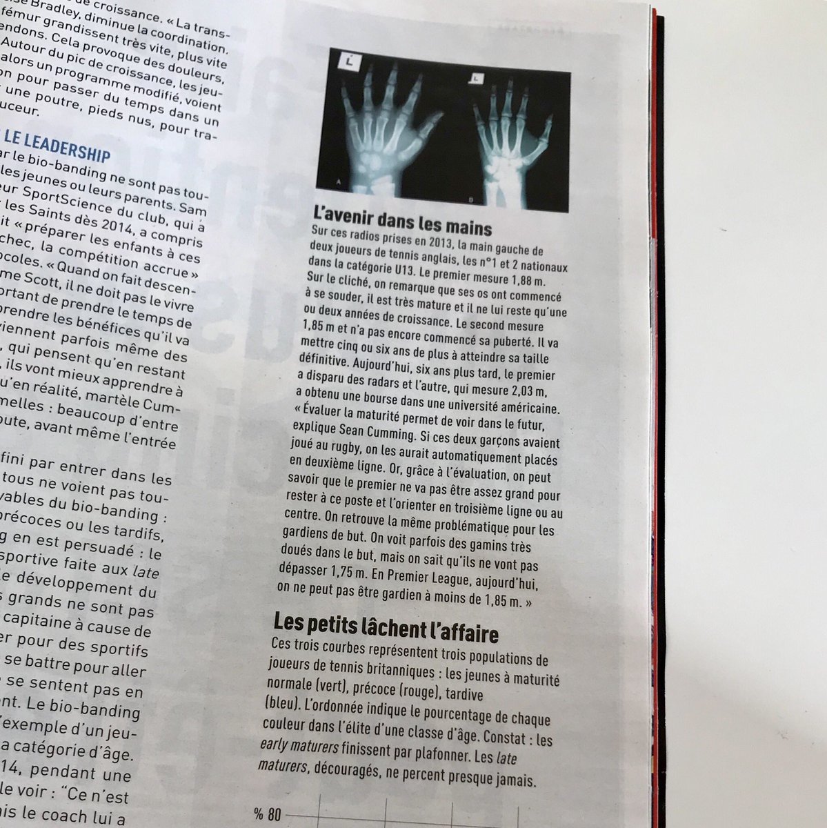 RemDenjean's tweet image. 💬 « Faites attention au plus petit. Dans 5 ans, ce sera peut-être lui le meilleur »

En octobre, @lemaglequipe réalisait un reportage sur le #BioBanding, dispositif qui permet d’adapter les protocoles d’entraînement en fonction de la maturité physique des jeunes 👍