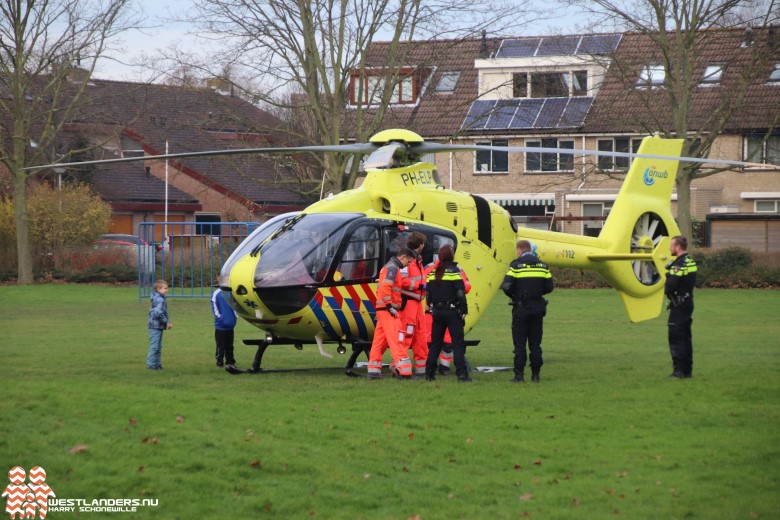 Traumahelikopter naar Reigerlaan De Lier..