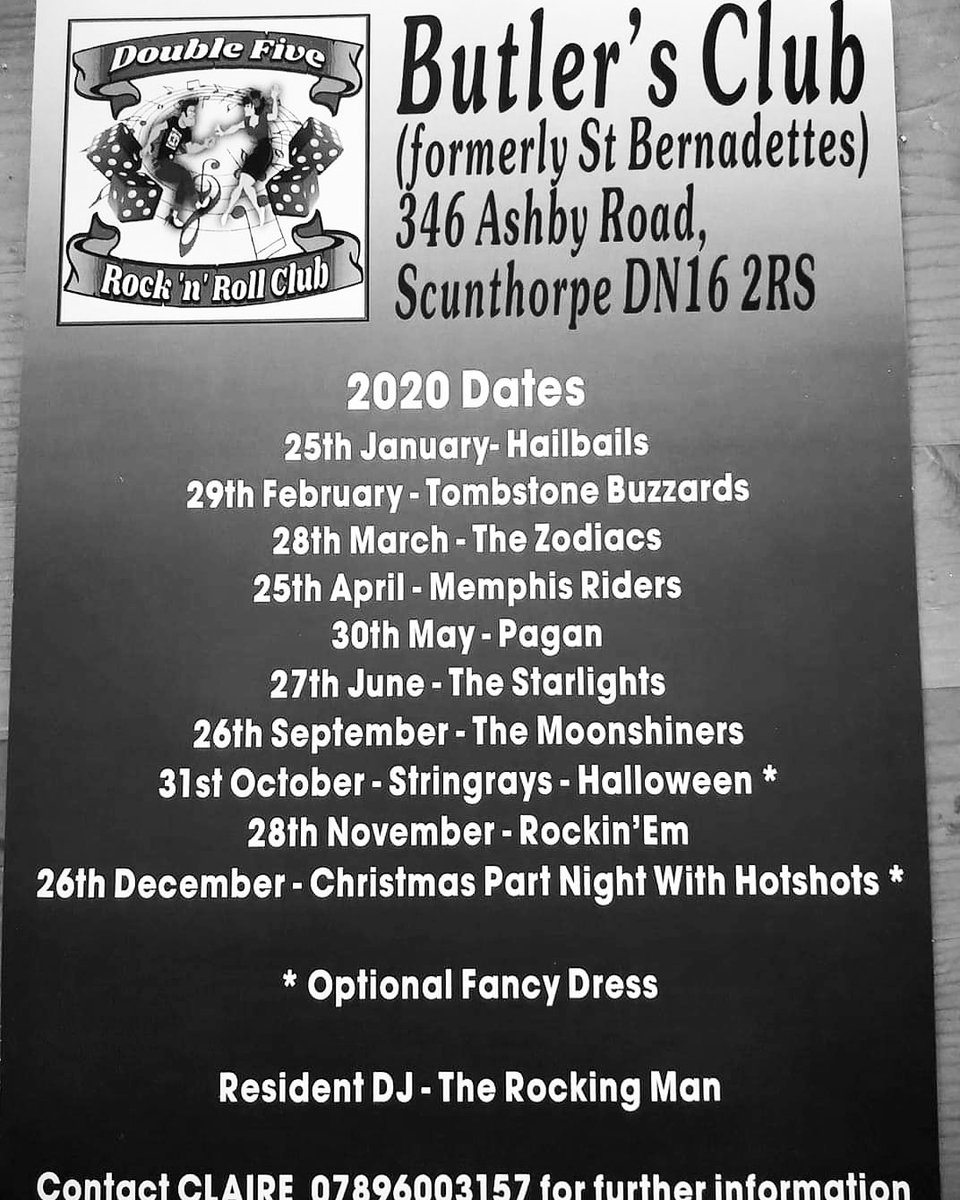 Next gig is at Double Five Rock and roll club in Scunthorpe! 25 Jan! #Scunthorpe #rockabilly #teds #partyon