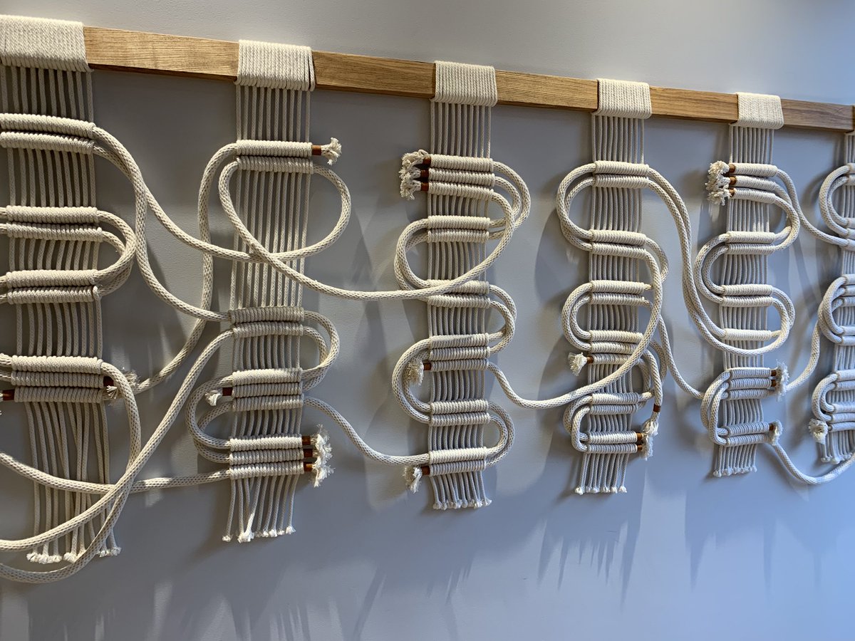 A bunch of tangled ropes as art