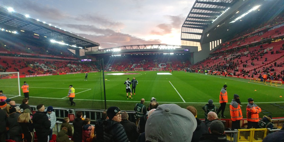 View from our seats at Anfield today - COYW #Wolves <a href="/Wolves/">Wolves</a>