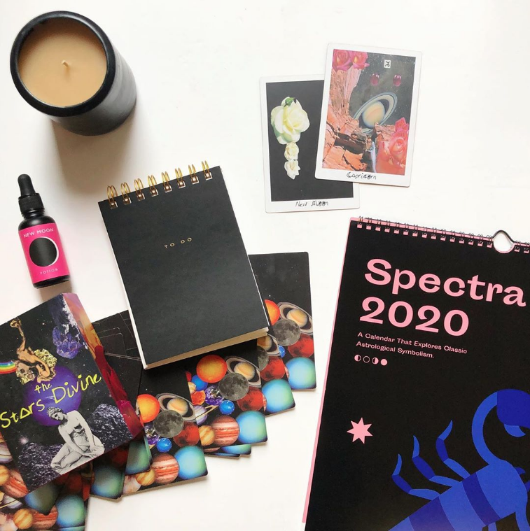 Time to set some juicy New Year/New Decade (!!!) intentions! I’ve got my IrisEyris Spectra Calendar &amp; The Lioness Oracle Stars Divine deck and I’m making BIG PLANS for 2020! These treasures and more in store and online right meow!!! #newyear2020 🌒🐐✨hauswitchstore.com/shop/