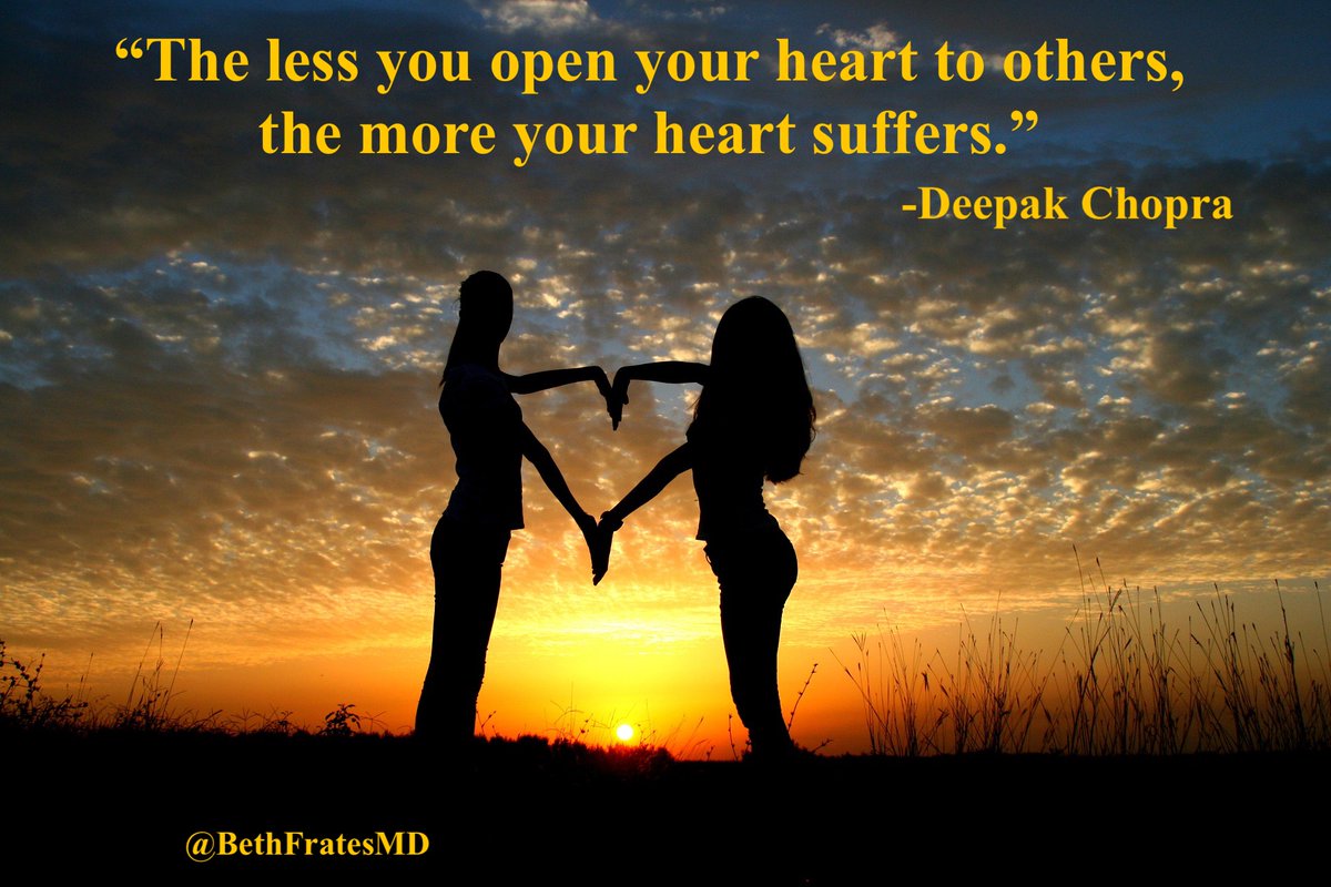 BethFratesMD's tweet image. Opening our hearts to others is often risky business. But, it is a way to live life to its fullest. Sharing joys, sorrows, victories and failures can make each one an opportunity to learn and grow together.

#SundayMotivation #SundayThoughts #SundayMorning #IAM