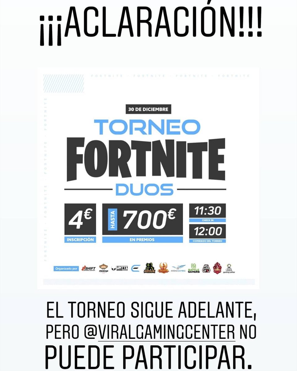 ViralGamingCent's tweet photo. Aclaración.

El torneo sigue en pie pero nosotros no podemos participar.

Sentimos las molestias.

Saludos. https://t.co/H1LWa2Sjry