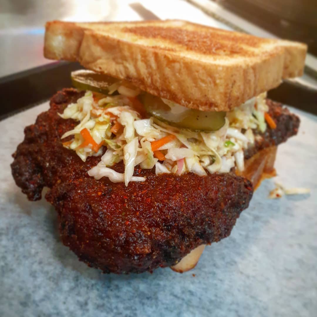The new BirdieBop fried chicken stand inside The Moon Bar has some powerful sandwich photos on IG. This is the Nashville hot "Night Ninja." 2000 W Berry St star-telegram.com/entertainment/…