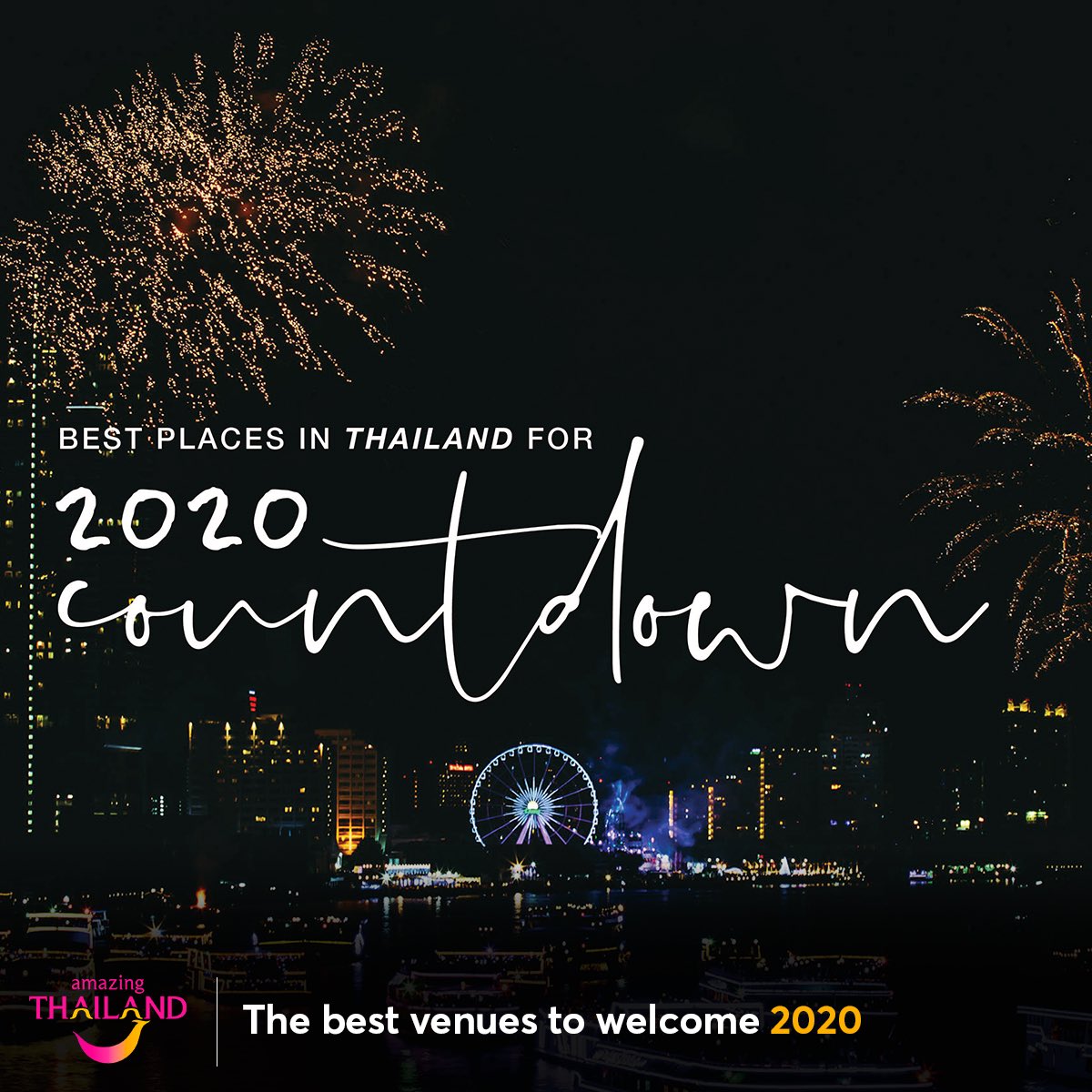 Panning to welcome the New Year in Thailand? Here are the best places to be at, to experience a grand 2020 countdown-
Thailand &amp; AIS Bangkok Countdown 2020 - CentralWorld
Future Park &amp; Zpell Countdown 2020 – Future Park mall
MEGA Countdown 2020 - Mega Bangna