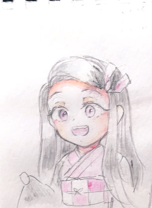 あんず‧✧̣̥̇‧さんがTwitterに投稿した竈門禰豆子(鬼滅の刃)のイラスト。