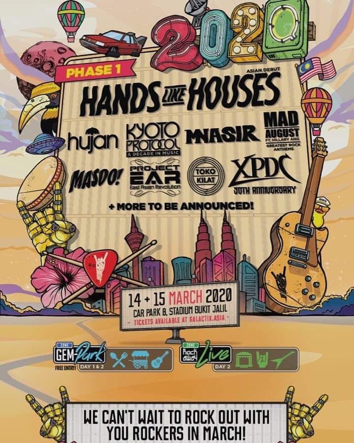 Jenn_Thompson's tweet photo. #KL SATURDAY&SUNDAY March14&15, 2020 ROCKAWAY 2020 Carpark B, StadiumBukitJalil
Phase 1 : @handslikehouses @hujanband @KyotoBand #MNasir #MadAugust ft. #HiliaryAng @KugiranMasdo @EARproject #TokoKilat @XpdcBand
Presale tickets available : https://t.co/wXmQsxgJgC. https://t.co/CnNTc2m5mU