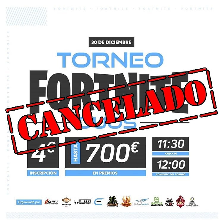 ViralGamingCent's tweet photo. Por motivos ajenos nos vemos obligados a suspender el torneo FORTNITE de este lunes 30 de diciembre.
Sentimos mucho las molestias que podamos ocasionar.
Todos aquellos que hayan abonado la inscripción, que se pongan en contacto con nosotros para que se les devuelva. https://t.co/JOLQmDMltD