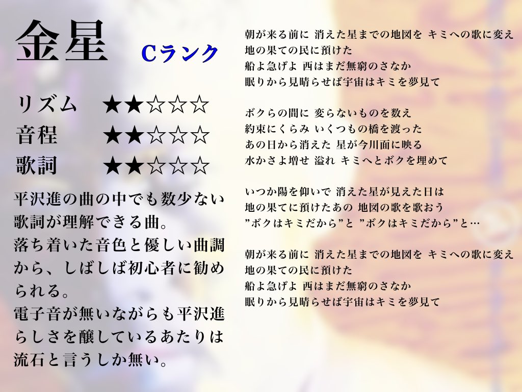 山本治 僕の好きな平沢進さんの曲を カラオケで歌えるかどうか という指標で紹介してみました なお全て独断と偏見です これ以外にも沢山の曲があるので是非