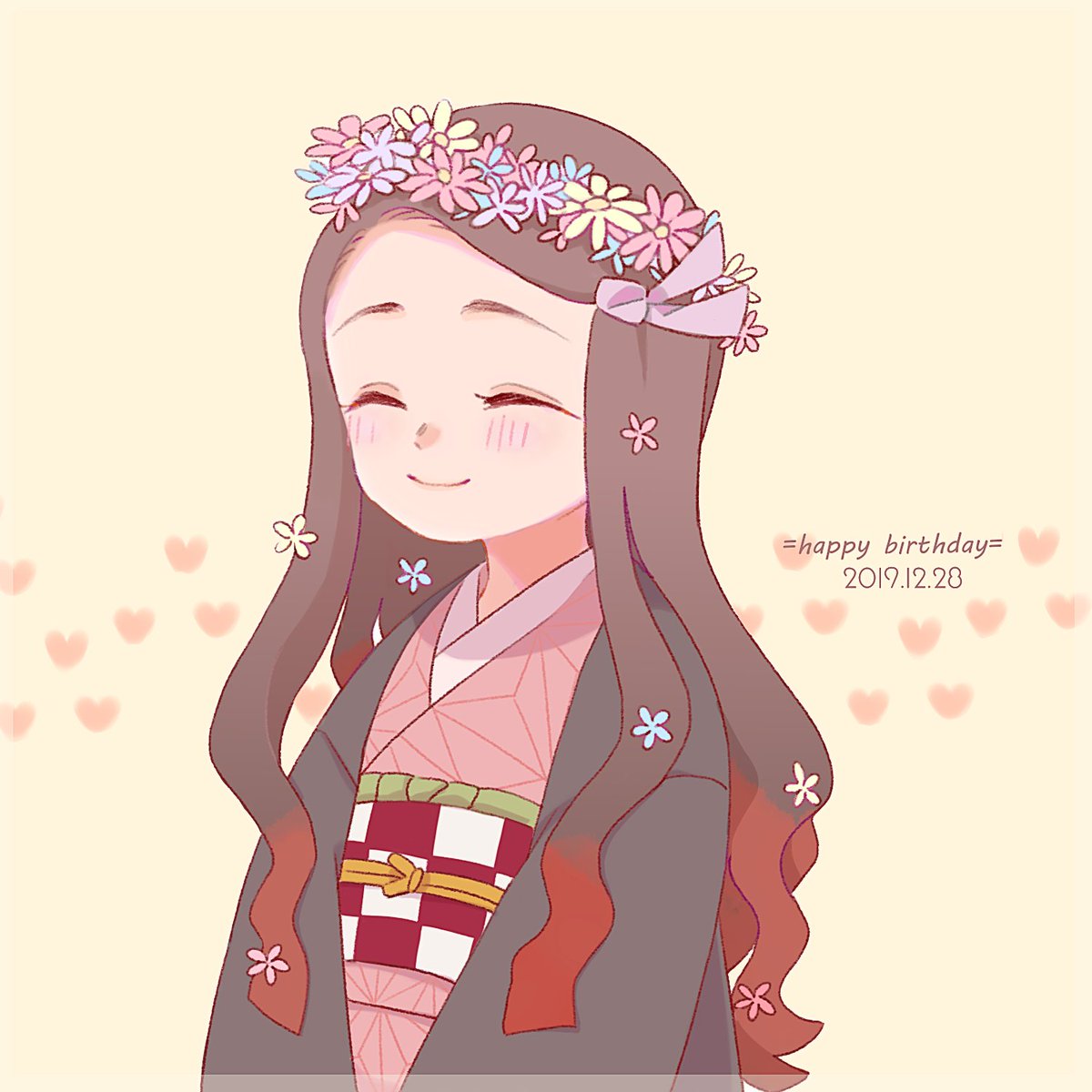 竈門禰豆子 「#竈門禰豆子誕生祭2019
遅れてごめんよ… 」|御刺身のイラスト